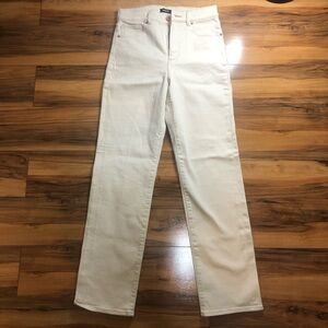 Express-Modern Straight Super High Rise- Cream; size 4R